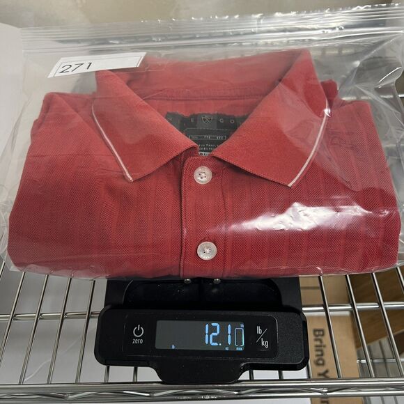 Nike Dri-FIT Performance Polo XXL Red Ribbed Knit White Collar Golf Shirt Tennis - Picture 13 of 13